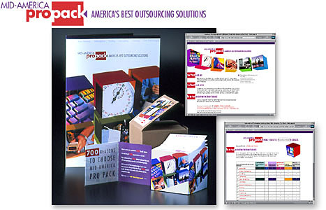 Mid-America Pro Pack Web Site, Brochure, Direct Mail
